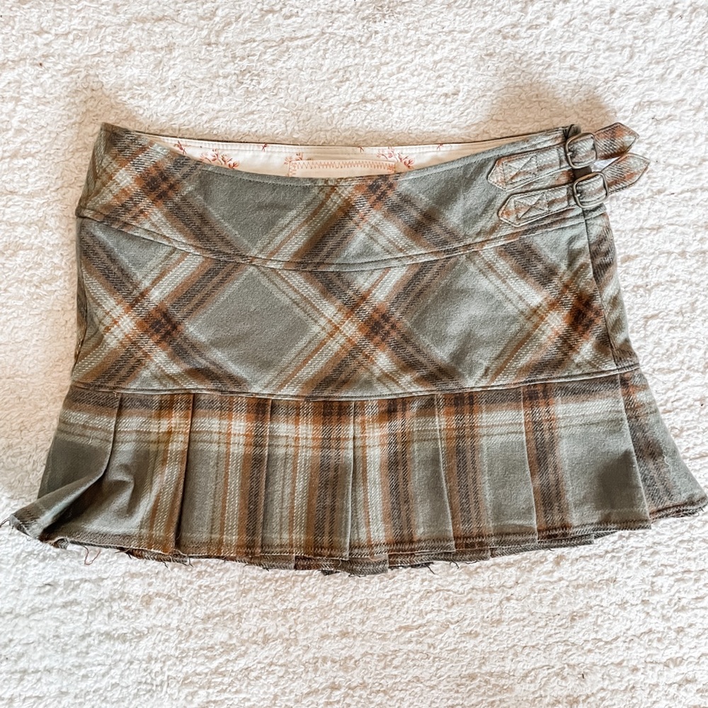Vintage Abercrombie Pleated Plaid Mini Skirt